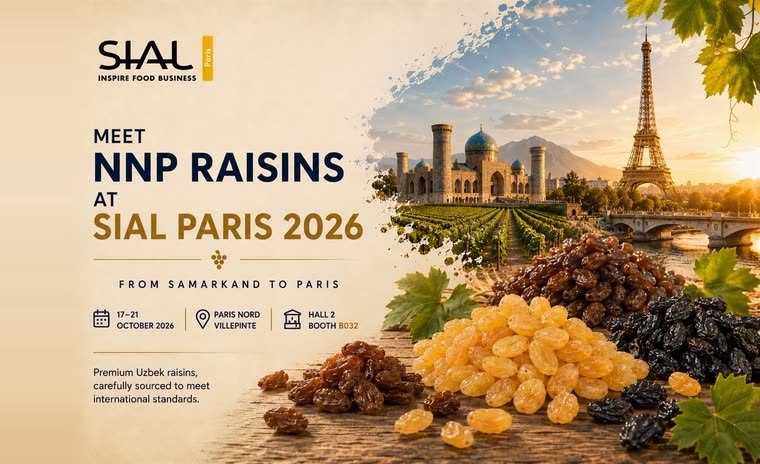 NNP Raisins at SIAL Paris 2026, 17 to 21 October, Paris Nord Villepinte, Hall 2, Booth B032.